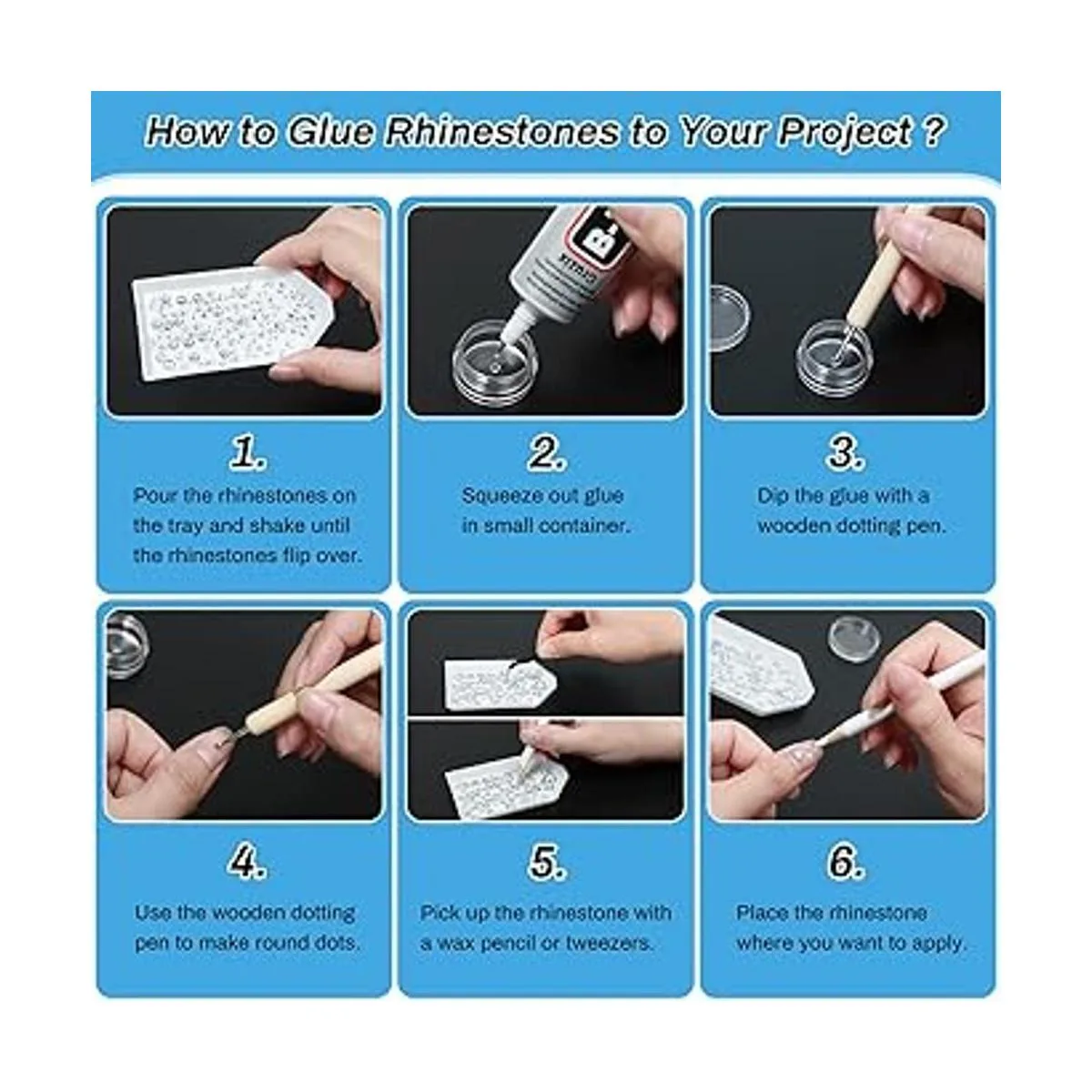 B7000 Kit de pegamento transparente con diamantes de_7