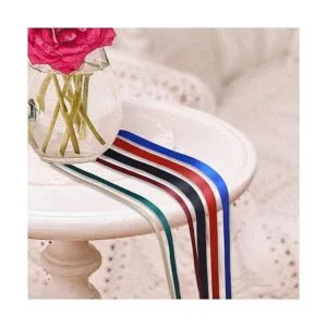 Aqua Blue 2 X 50 Yards Solid Color Satin Ribbon Double_3