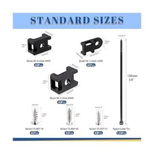 Glarks 360 piezas de base de sujeción para cables y bridas_2