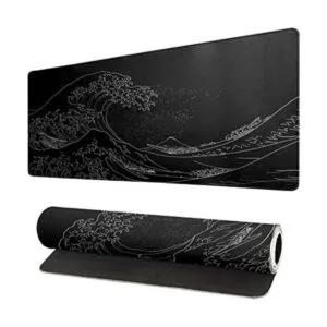 Alfombrilla de mouse grande japonesa con ondas marinas_1