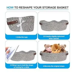 AmapleL Woven Storage Basket with Handles for Toilet Tank_7