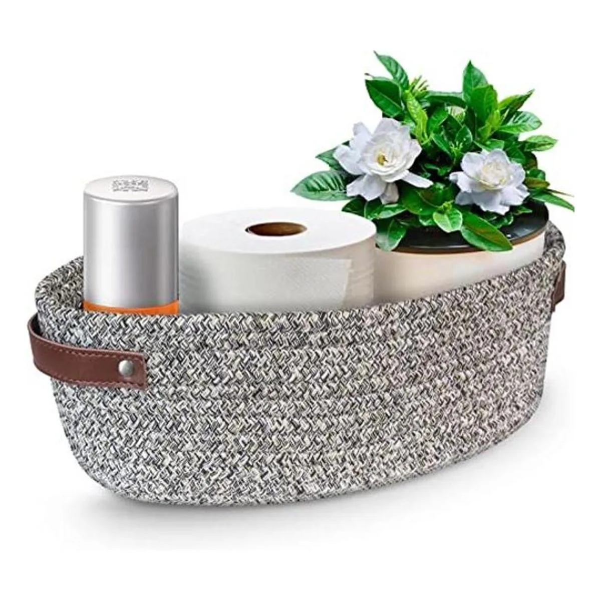 AmapleL Woven Storage Basket with Handles for Toilet Tank_1