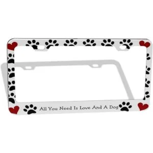 DZGlobal Marco de matrícula de acero con 2 agujeros para_2