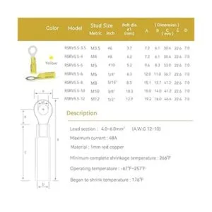 HKS 50 terminales de anillo de 38 pulgadas amarillo_2