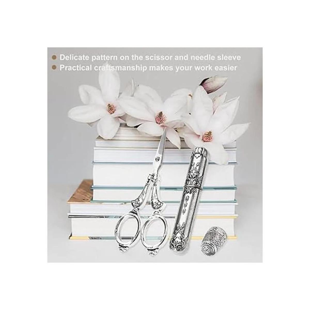 Hicello Juego de tijeras de costura vintage para_5