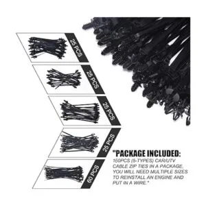 160Pcs Universal Nylon Push Mount Cable Zip TieNylon Self_3