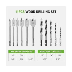 Greenworks Juego de perforación de madera de 11 piezas_2