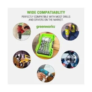 Greenworks Juego de perforación de madera de 11 piezas_7