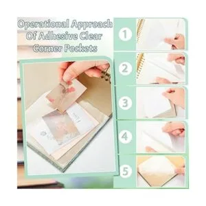 10 juegos de bolsillos transparentes en las esquinas de_4