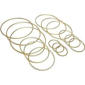 Bastex 15 anillos de metal dorado para manualidades_3