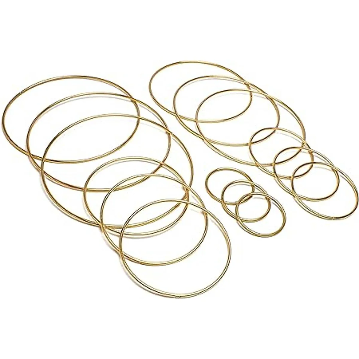 Bastex 15 anillos de metal dorado para manualidades_3