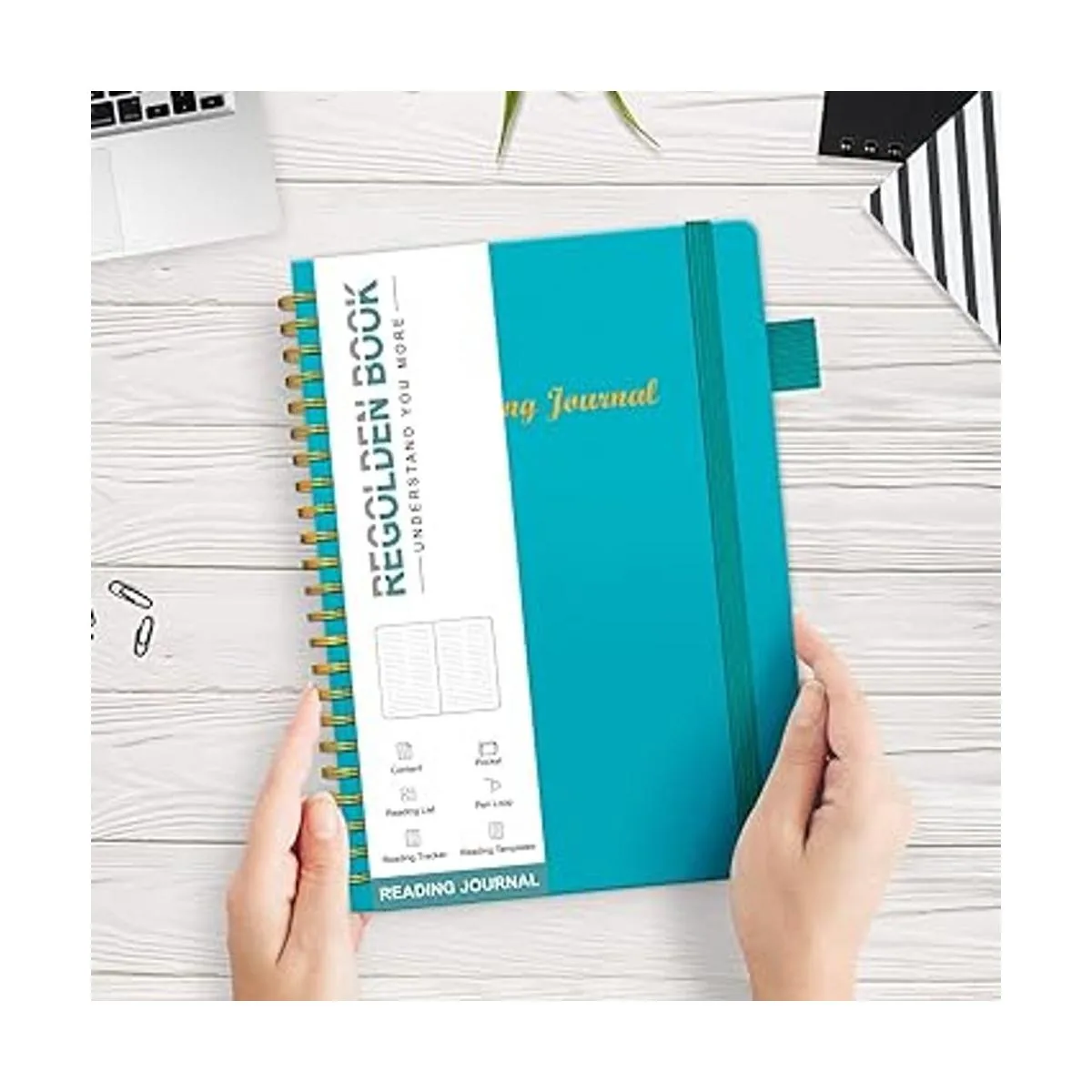 Agenda de diario de lectura cuaderno de cuero de tapa_6