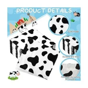 Servilletas con estampado de vaca 2 capas con estampado_3