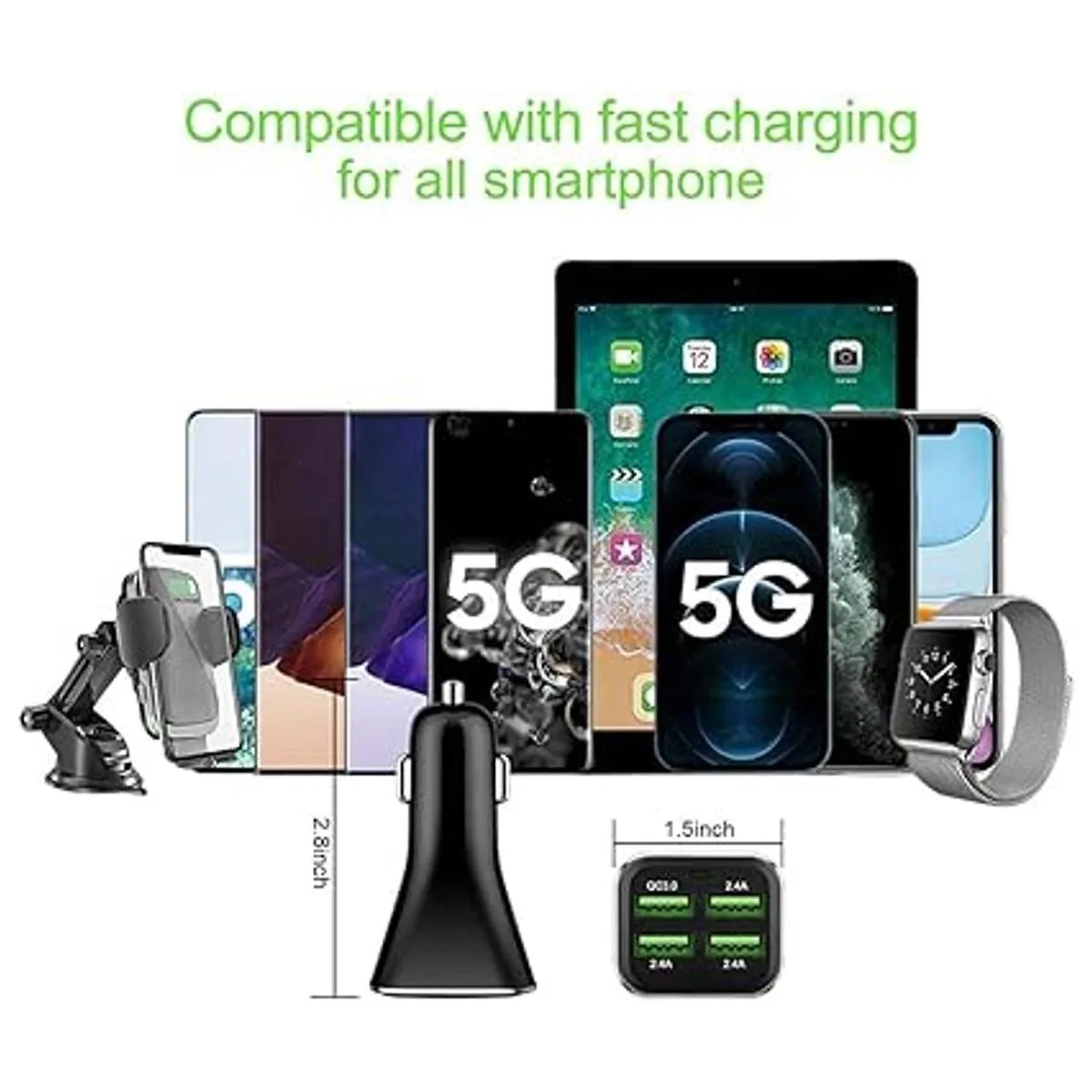 Adaptador de cargador de coche USB cargador rápido QC_4