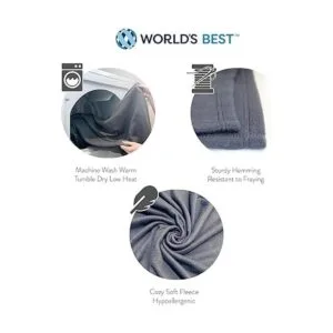 Worlds Best Manta de viaje de microfelpa de forro polar_7