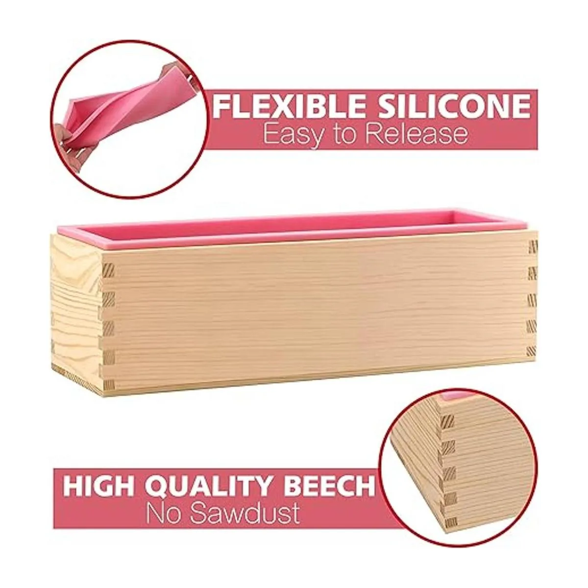 Lerykin LERYKIN Molde de jabón rectangular Molde de_4