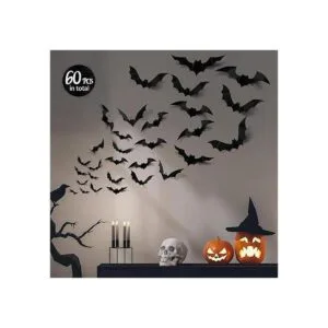 Coogam Decoración de murciélagos 3D de Halloween 60_4