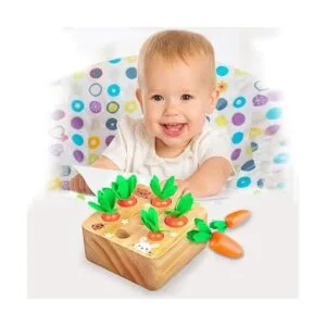 SKYFIELD Juguete de madera de zanahoria para niños y niñas_4