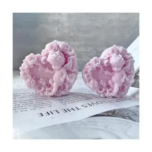 Molde de silicona con forma de corazón de ángel para el_5
