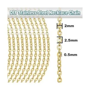 Jishi Cadena de oro de 33 pies de acero inoxidable de_3