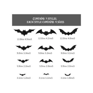 Coogam Decoración de murciélagos 3D de Halloween 60_7
