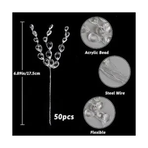 FOIMAS 50 tallos de gota de cuentas acrílicas ramo de_2