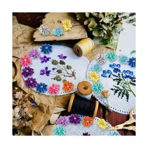 150 flores de cinta de satén pequeñas para manualidades_6