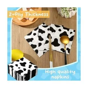 Servilletas con estampado de vaca 2 capas con estampado_5