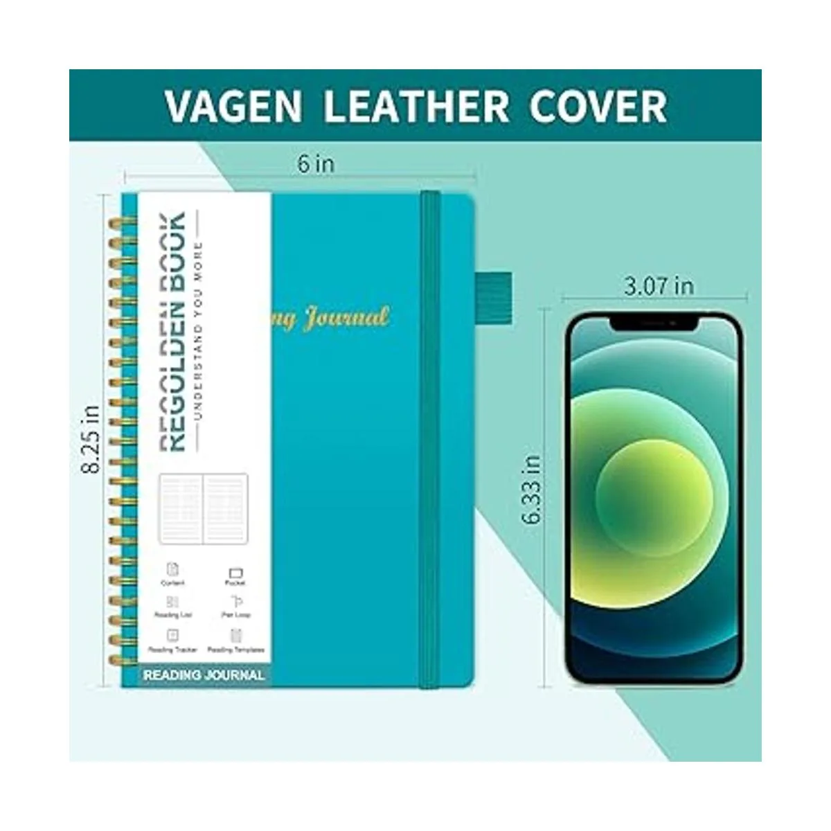 Agenda de diario de lectura cuaderno de cuero de tapa_2