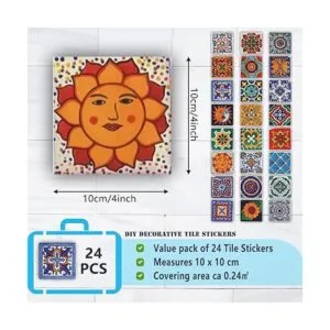 Cendray 24 pegatinas de azulejos para decoración de pared_2