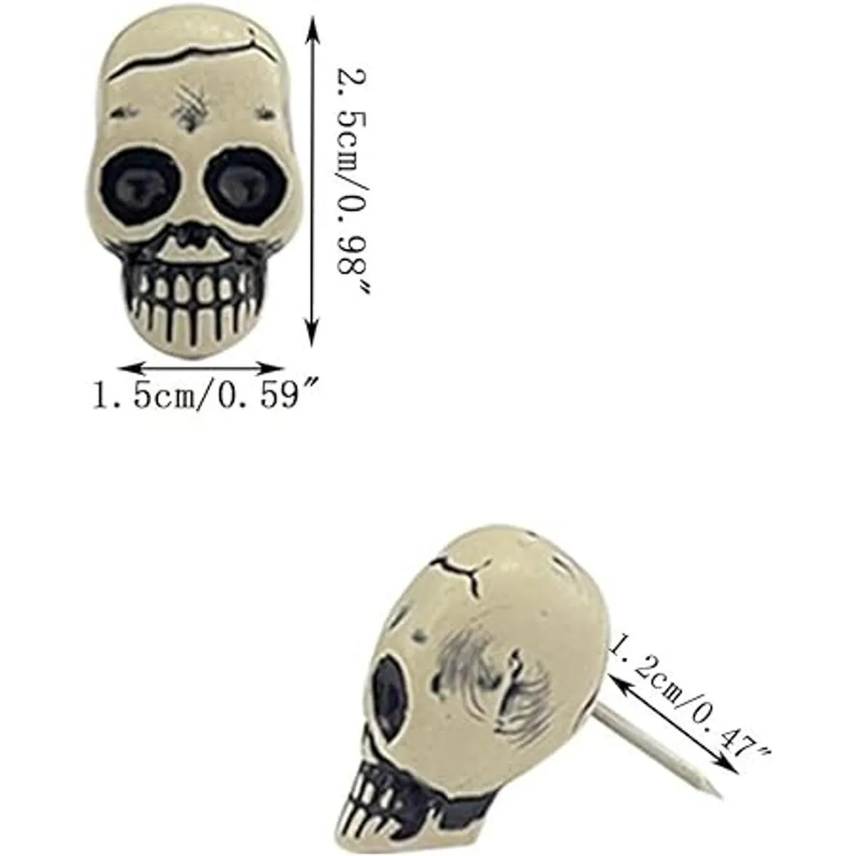 Ackron Broches de presión con diseño de calavera_2