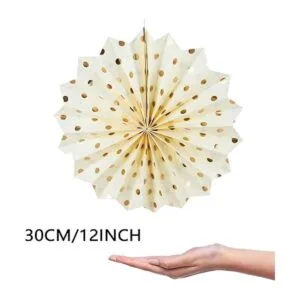 Abanicos de papel rosa crema verde menta decoración de_7