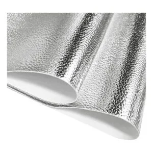 HYANG Hojas de cuero sintético plateado en relieve de_2