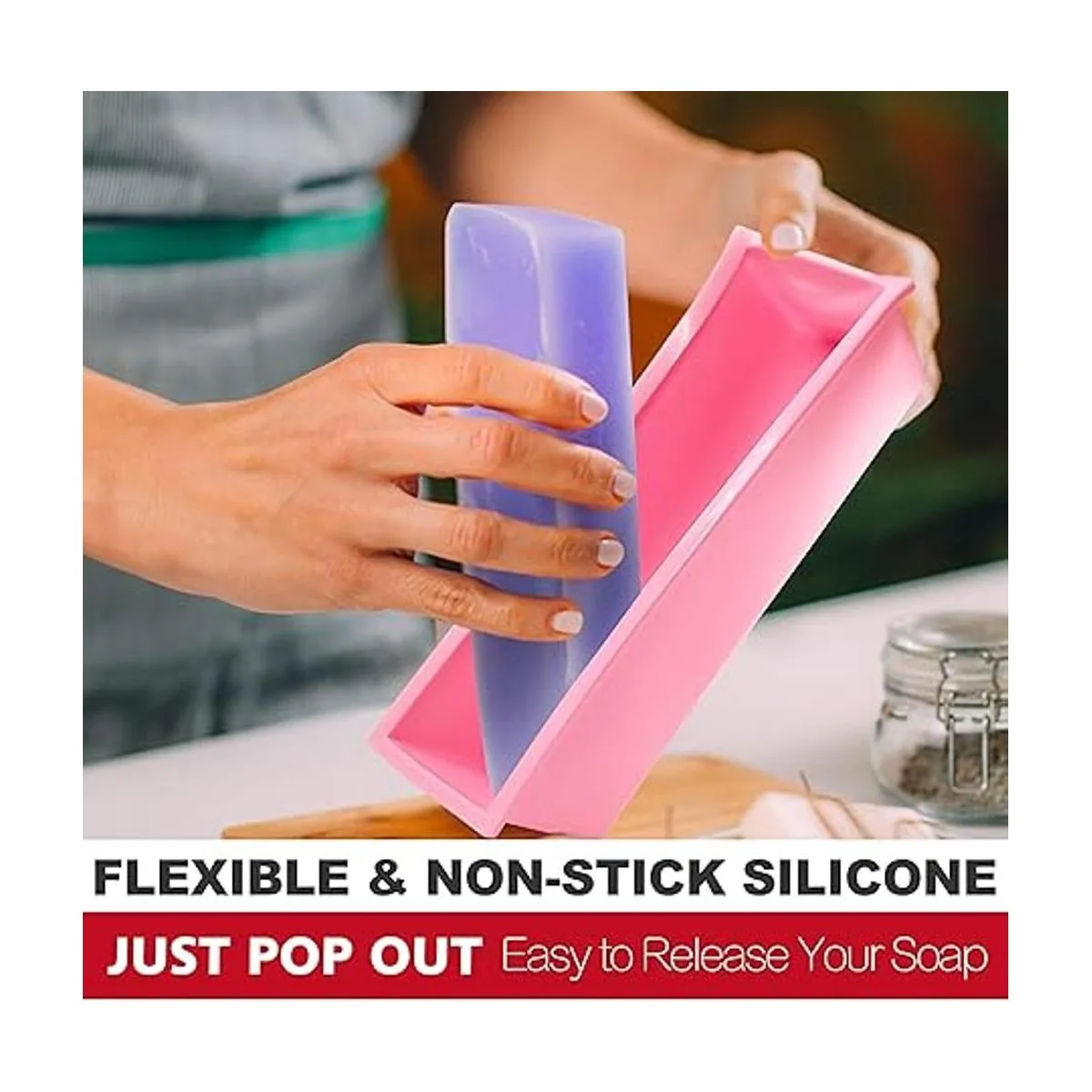 Lerykin LERYKIN Molde de jabón rectangular Molde de_3