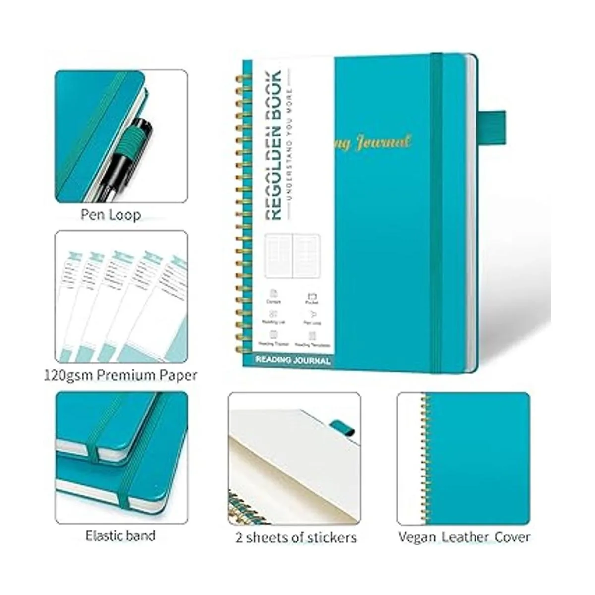 Agenda de diario de lectura cuaderno de cuero de tapa_4