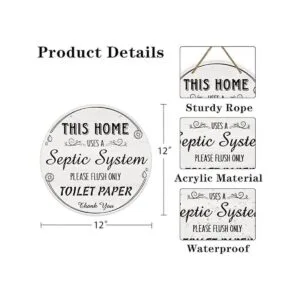 FaCraft Letrero de baño con sistema séptico letrero de_7