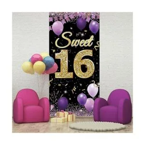 Sweet Póster para puerta de 16 cumpleaños decoración de_4