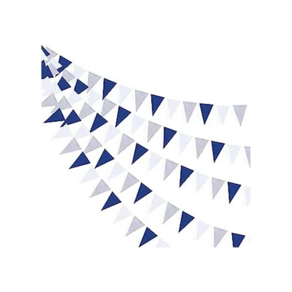 Decoración de fiesta azul marino blanco y plateado 30_1