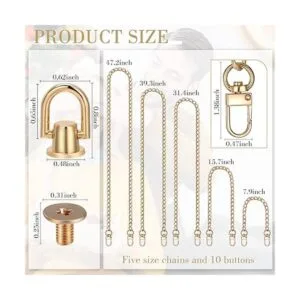 5 correas de cadena doradas para monedero 10 piezas de_2