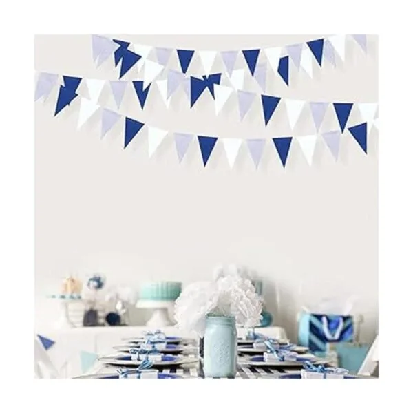 Decoración de fiesta azul marino blanco y plateado 30_3