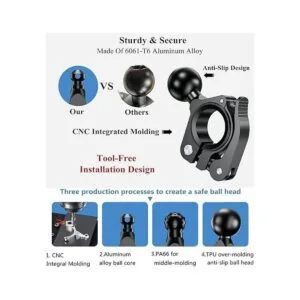 BRCOVAN Base de montaje de manillar de bola de aleación de_3