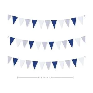 Decoración de fiesta azul marino blanco y plateado 30_2