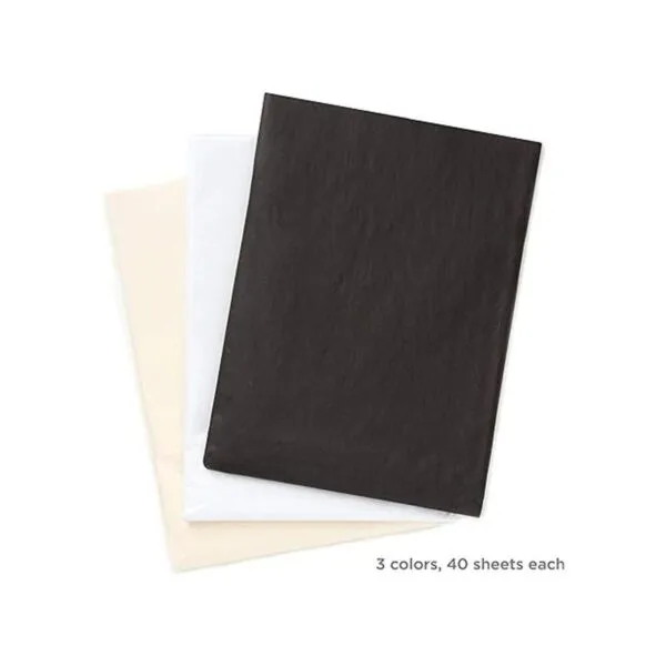 Hallmark Papel de seda a granel blanco negro y marfil_5