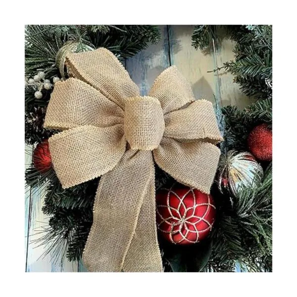GiftWrap Etc. Lazo de corona de arpillera natural 10_5