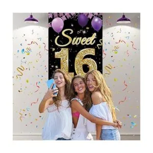 Sweet Póster para puerta de 16 cumpleaños decoración de_3