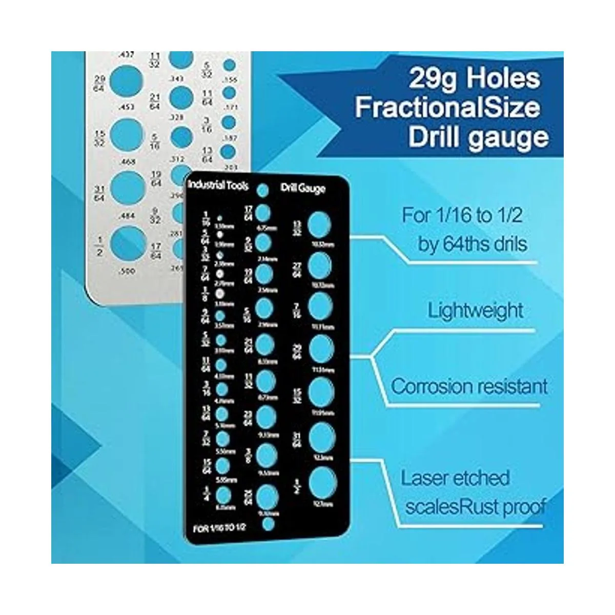 Calibre de broca fraccional calibre de tamaño de broca_2