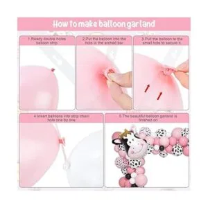 117 piezas de decoración de fiesta de vaca rosa kit de_5