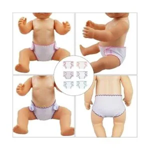 Toyvian 6 pañales para muñecas bolsa de pañales para_2