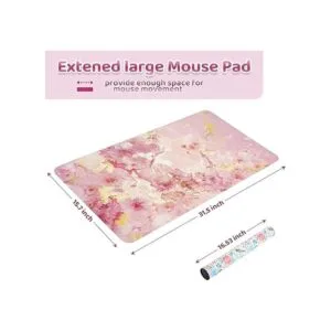 Loveon Alfombrilla de mouse grande de oro rosa bonita_2