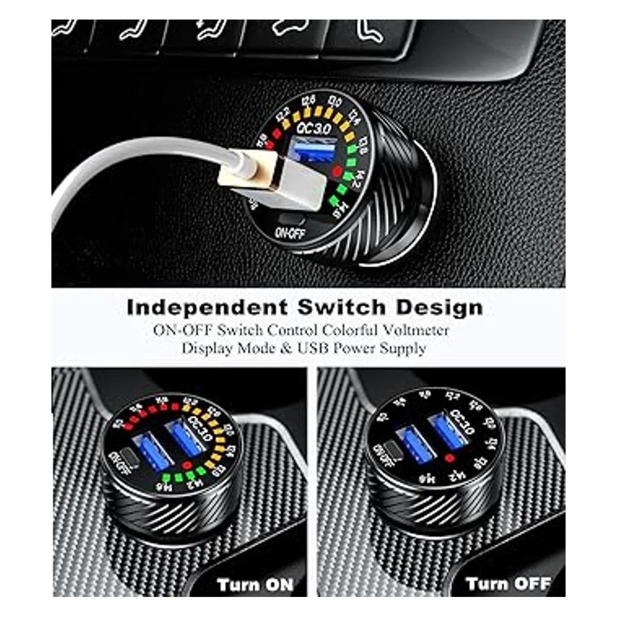 BARCOVAN Cargador de coche adaptador de cargador de coche_5